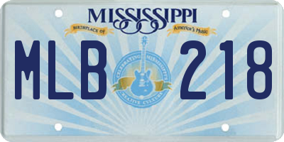 MS license plate MLB218