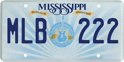 MS license plate MLB222