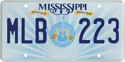 MS license plate MLB223