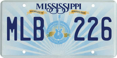 MS license plate MLB226