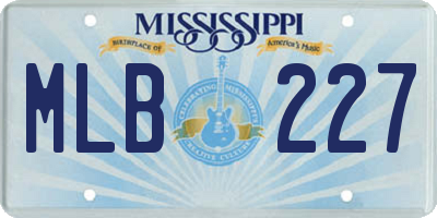 MS license plate MLB227