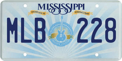 MS license plate MLB228