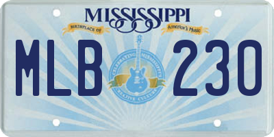 MS license plate MLB230