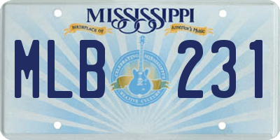 MS license plate MLB231