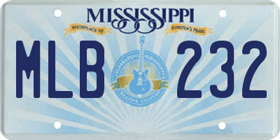 MS license plate MLB232