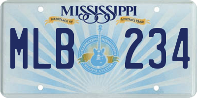 MS license plate MLB234