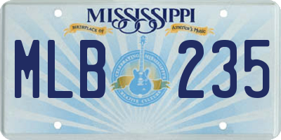 MS license plate MLB235