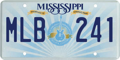 MS license plate MLB241