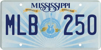 MS license plate MLB250