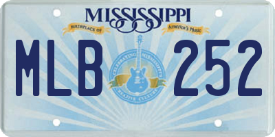 MS license plate MLB252