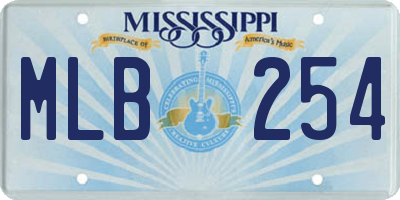 MS license plate MLB254