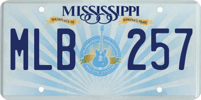 MS license plate MLB257