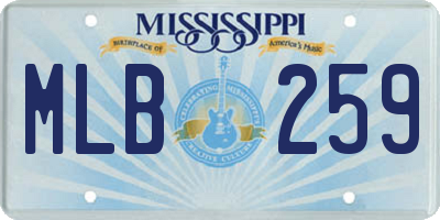MS license plate MLB259