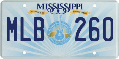 MS license plate MLB260