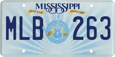 MS license plate MLB263