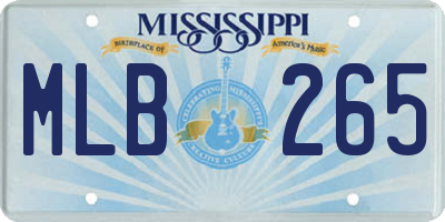 MS license plate MLB265