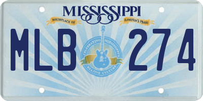 MS license plate MLB274
