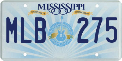 MS license plate MLB275