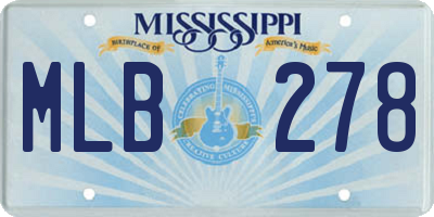 MS license plate MLB278