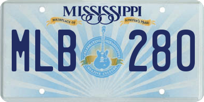MS license plate MLB280