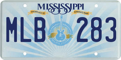 MS license plate MLB283