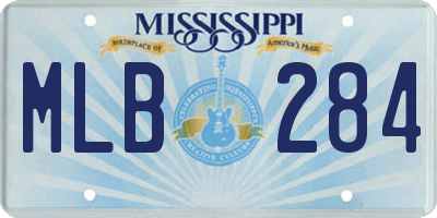 MS license plate MLB284