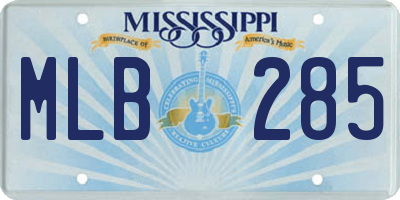 MS license plate MLB285