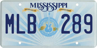 MS license plate MLB289