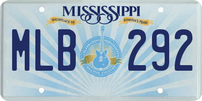 MS license plate MLB292