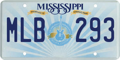 MS license plate MLB293
