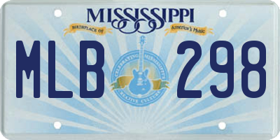 MS license plate MLB298
