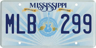 MS license plate MLB299