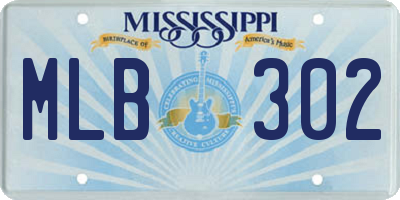 MS license plate MLB302