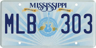 MS license plate MLB303