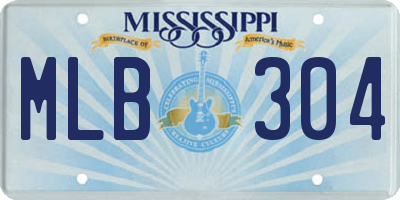 MS license plate MLB304
