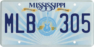 MS license plate MLB305
