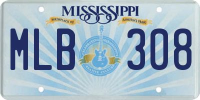 MS license plate MLB308