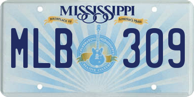 MS license plate MLB309