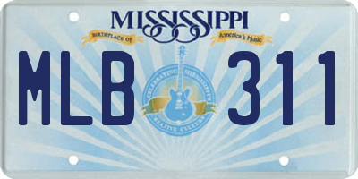 MS license plate MLB311