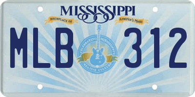 MS license plate MLB312