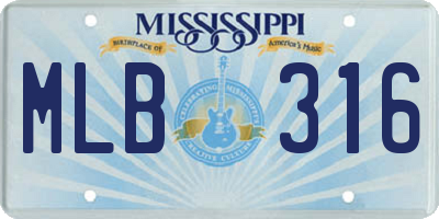 MS license plate MLB316