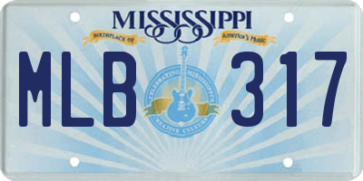 MS license plate MLB317