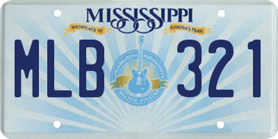 MS license plate MLB321