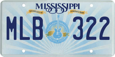 MS license plate MLB322