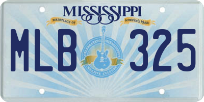 MS license plate MLB325