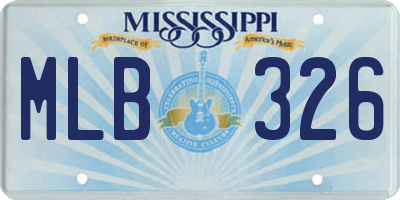 MS license plate MLB326