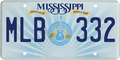 MS license plate MLB332
