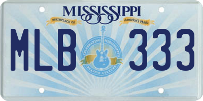 MS license plate MLB333