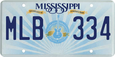MS license plate MLB334