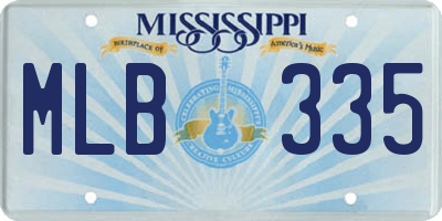 MS license plate MLB335